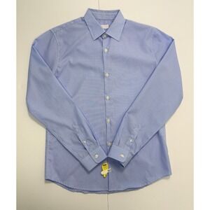 Balibaris Jake Blue Pinstripe Shirt Size 38 Slim Fit 100% Cotton France